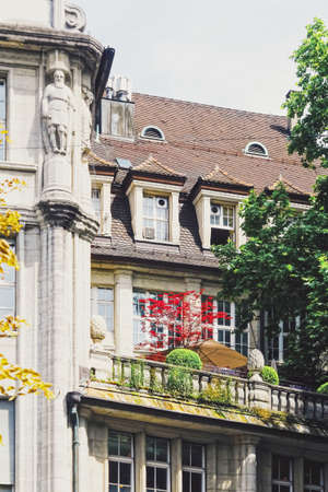 Zurich, Switzerland circa September, 2019: Bahnhofstrasse in Zurich, Switzerland, main downtown street in the city centerのeditorial素材