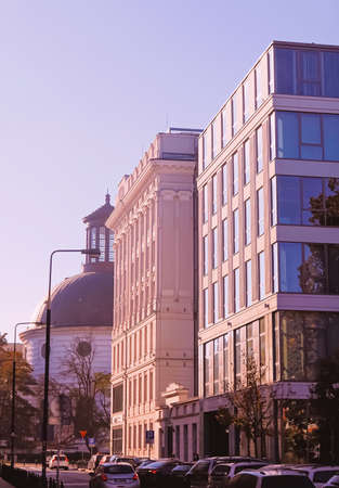 Warsaw, Poland circa May, 2020: Classical architecture, buildings in the city centerのeditorial素材