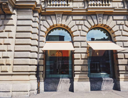 Zurich, Switzerland circa September, 2019: Bahnhofstrasse in Zurich, Switzerland, main downtown street in the city centerのeditorial素材