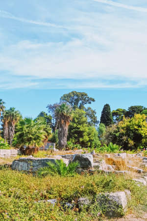 Kos Island, Greece circa May 2020: Ancient ruins area and gardensのeditorial素材