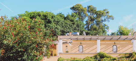 Kos Island, Greece circa May 2020: Empty local restaurant outdoorsのeditorial素材