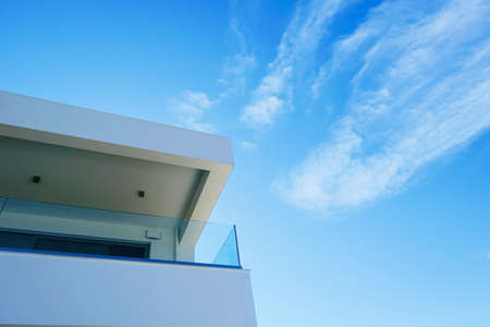 Architectural detail of a luxury modern house on the Mediterranean coast, summer holiday and real estate conceptの写真素材
