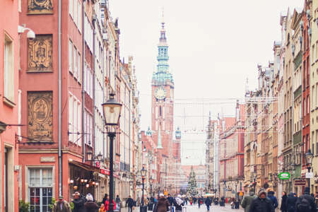 Gdansk, Poland circa January, 2020: Historical building in the Old Town in Gdansk, Poland