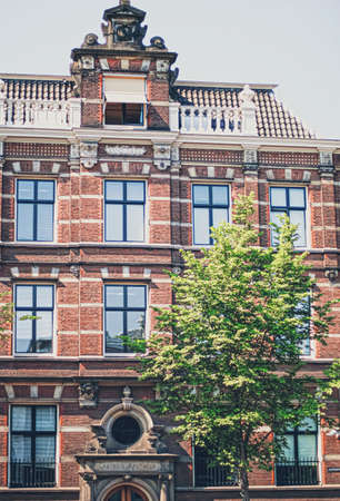 Amsterdam, Netherlands circa April 2020: Main downtown street in the city center of Amsterdam in Netherlandsのeditorial素材