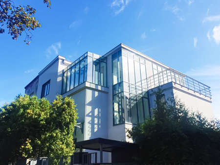 Warsaw, Poland circa May, 2020: Private residential house in historical neighborhoodのeditorial素材