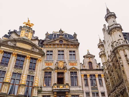 Brussels, Belgium circa January, 2020: The Grand Place square in Brussels, the capital of Belgium, famous historical landmarkのeditorial素材