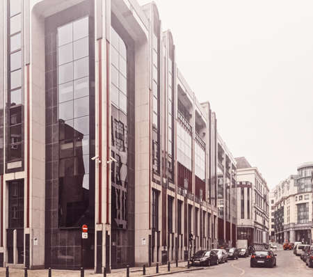 Brussels, Belgium circa January, 2020: Streets of Brussels, the capital city of Belgium, european...
