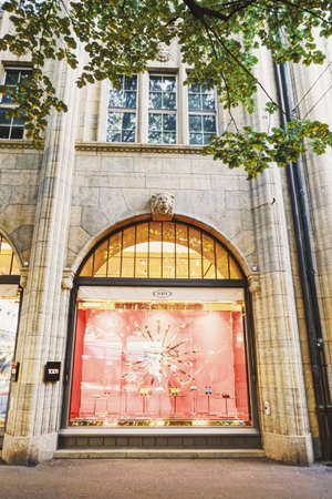 Zurich, Switzerland circa September, 2019: Luxury boutique store on Bahnhofstrasse in Zurich,...