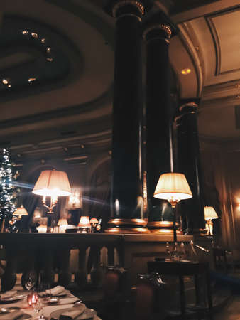 Barcelona, Spain circa January, 2020: Luxury interior design of five star hotel El Palace in Barcelona, Spainのeditorial素材