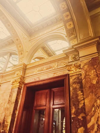 Brussels, Belgium circa January, 2020: Luxury interior design of five star Hotel Metropole in Brussels, Belgiumのeditorial素材