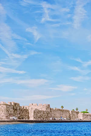 Kos Island, Greece circa May, 2020: Neratzia Castle and blue seaのeditorial素材