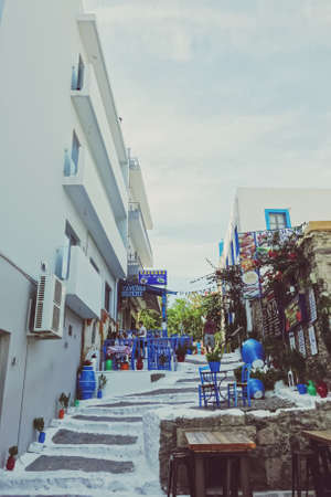 Kos Island, Greece circa May 2020: View of an ancient street in townのeditorial素材