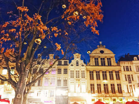 Brussels, Belgium circa January, 2020: Streets of Brussels, the capital city of Belgium, european...