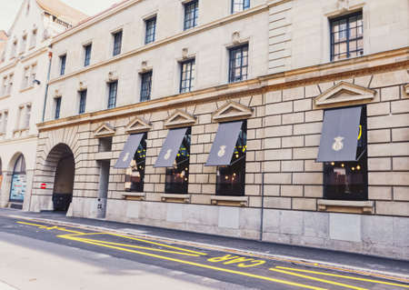 Zurich, Switzerland circa September, 2019: Bahnhofstrasse in Zurich, Switzerland, main downtown street in the city centerのeditorial素材