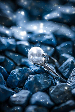 Pearl ring closeup, jewelry and accessory brandsの写真素材