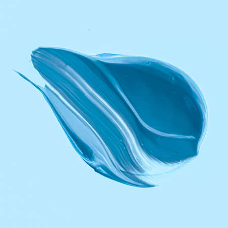 Blue brush stroke or makeup smudge closeup, beauty cosmetics and lipstick textures