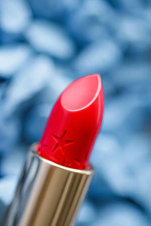 Red lipstick closeup, luxury make-up and beauty cosmeticsの写真素材