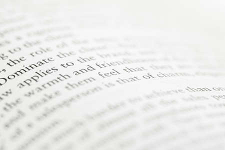 Macro closeup of an open book, education and studies