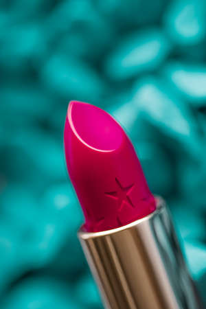 Red lipstick closeup, luxury make-up and beauty cosmeticsの写真素材