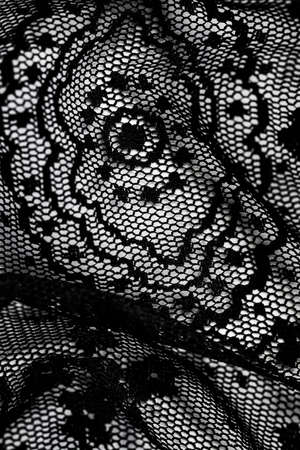 Black lace texture, fabric and textile backgroundsの写真素材