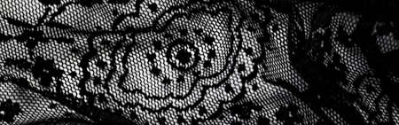 Black lace texture, fabric and textile backgroundsの写真素材