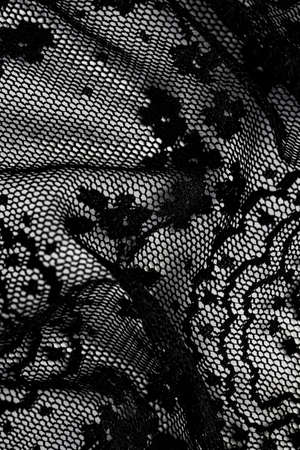 Black lace texture, fabric and textile backgroundsの写真素材