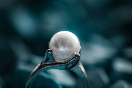 Pearl ring closeup, jewelry and accessory brandsの写真素材