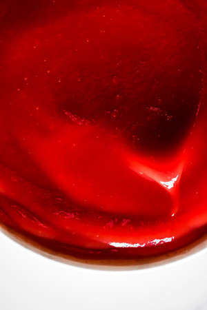 Organic ketchup, tomato sauce closeup, food background and homemade recipesの写真素材