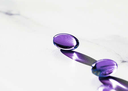 Purple capsules for healthy diet nutrition, pharma brand store, probiotic drug pills as healthcare...