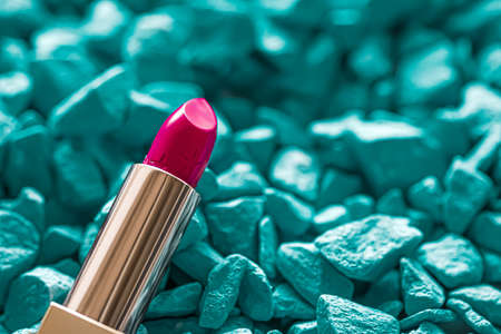 Red lipstick closeup, luxury makeup and beauty cosmeticsの写真素材