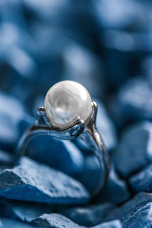 Pearl ring closeup, jewelry and accessory brandsの写真素材