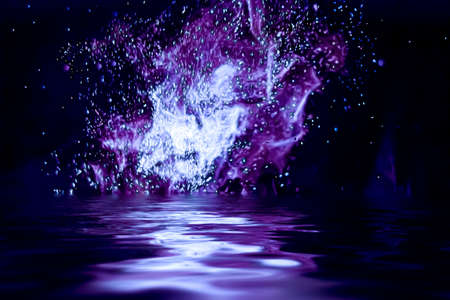 Abstract purple smoke in water as minimal background, magical backdrop and flow design