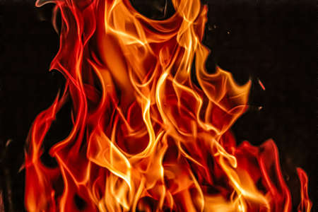Hot fire flames as nature element and abstract background, minimal design