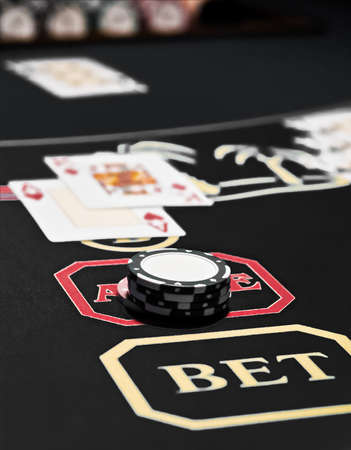 Playing cards game in casino, gambling ads