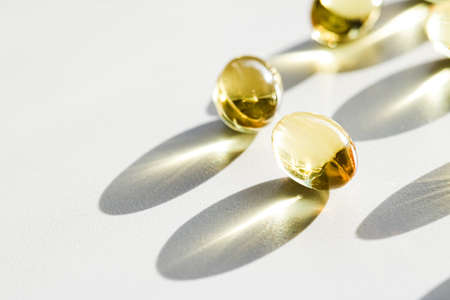 Omega 3 fish oil capsules for healthy diet nutrition, pharma brand store, probiotic drug pills as...