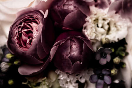 Floral bouquet as gift, rose flowers arrangement at flower shop or online delivery, romantic present and luxury home decorationの写真素材