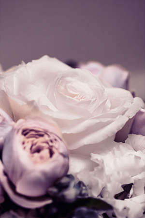 Floral bouquet as gift, rose flowers arrangement at flower shop or online delivery, romantic present and luxury home decorationの写真素材