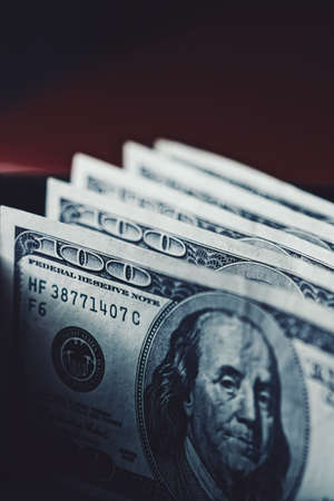 American dollar bills as finance and investment concept, macro closeupの写真素材