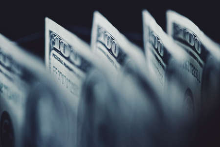 American dollar bills as finance and investment concept, macro closeupの写真素材