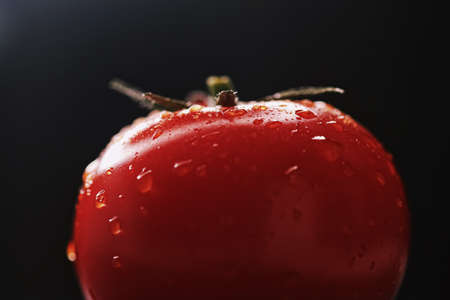 Fresh ripe tomato, organic food closeupの写真素材