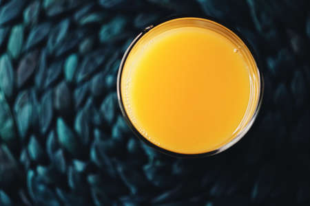 Glass of orange juice, healthy drink closeupの写真素材