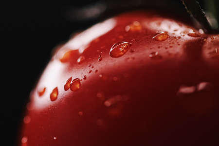 Fresh ripe tomato, organic food closeupの写真素材