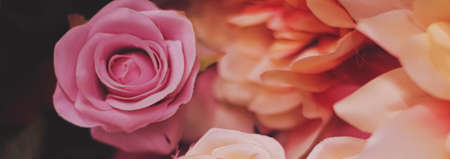 Roses as floral decoration for wedding and flower shop decorの写真素材