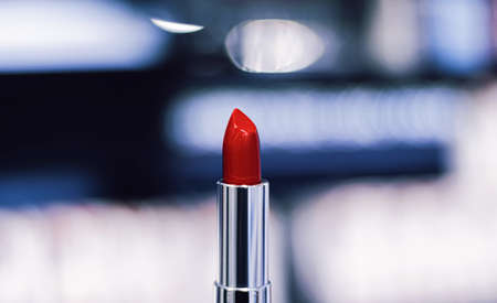 Red lipstick, makeup product and luxury cosmeticの写真素材