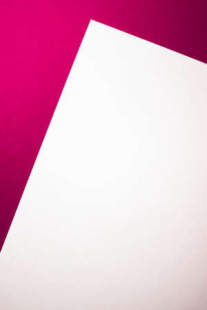 Blank A4 paper, white on pink background as office stationery flatlay, luxury branding flat lay and brand identity design for mockupの写真素材
