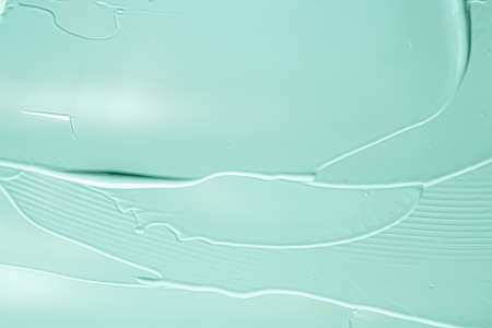 Mint cosmetic texture background, make-up and skincare cosmetics cream product, luxury beauty brand, holiday flatlay design or abstract wall art and paint strokesの写真素材