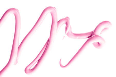 Blush pink beauty cosmetic texture isolated on white background, smudged makeup emulsion cream smear or foundation smudge, cosmetics product and paint strokesの写真素材