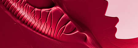 Red lipstick or lip gloss texture as cosmetic background, makeup and beauty cosmetics product for...