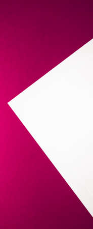 Blank A4 paper, white on pink background as office stationery flatlay, luxury branding flat lay and brand identity design for mockupの写真素材