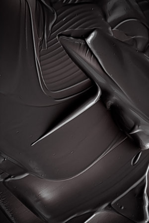Black cream texture background, cosmetic product and makeup backdrop for luxury beauty brand,...